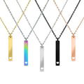Heart Cutout Vertical Stainless Steel Bar Necklace: Stainless