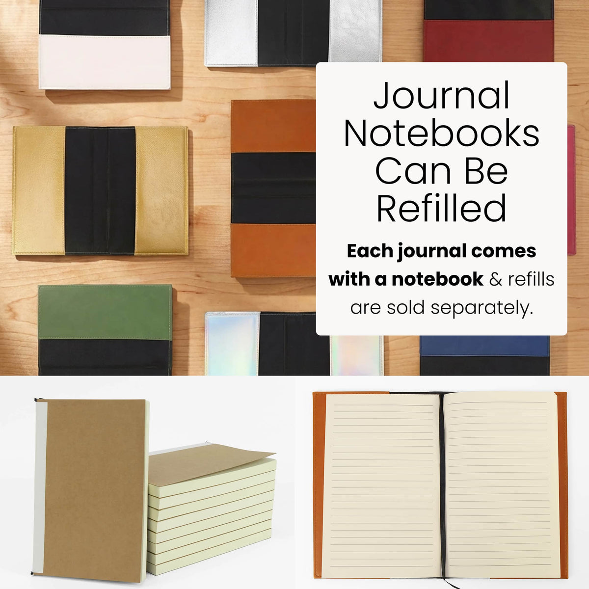 Laserette Journal Notebook: Navy / Black / Case of 12