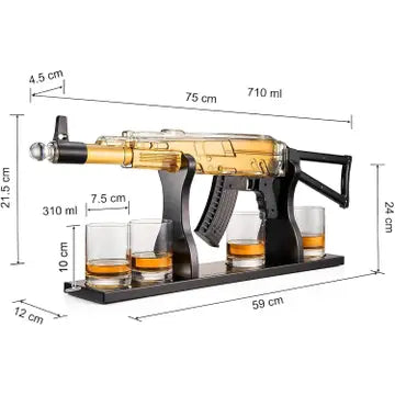 AK47 Gun Decanter Set | 710 Ml | 4, 10.5oz