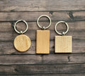Engravable  Wood Keychain: Round