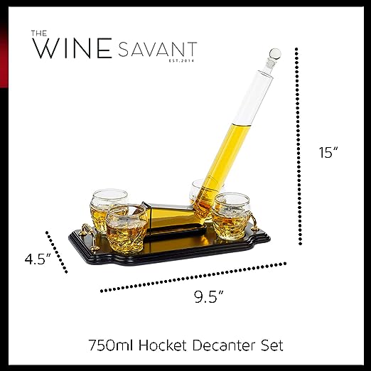 Ice Hockey Whiskey Decanter Set w/ 4 Helmet Whiskey Glasses