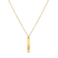 Heart Cutout Vertical Stainless Steel Bar Necklace: Gold