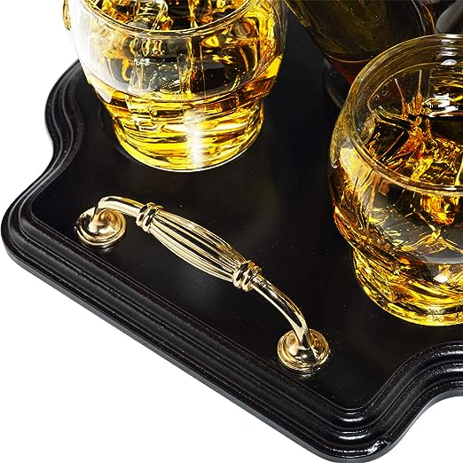 Ice Hockey Whiskey Decanter Set w/ 4 Helmet Whiskey Glasses