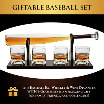 Baseball Gifts For Men, Baseball Bat Whiskey & Wine Decanter